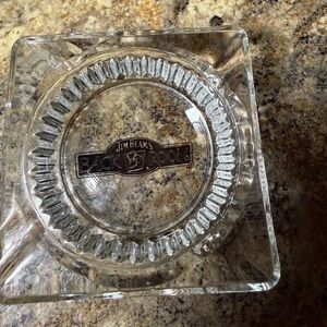 Jim Beam's Back Room Glass Ashtray Vintage